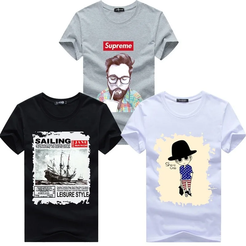 

Hot summer men's short sleeve T - shirt Middle and young Korean half sleeve bottom T - shirt large size men's shirt