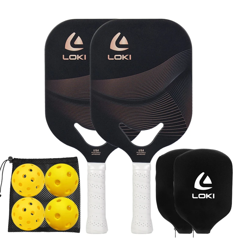 

Loki New Popular Oem Matte Surface Lighter T700 Carbon Fiber Usapa Pickleball Paddles Set