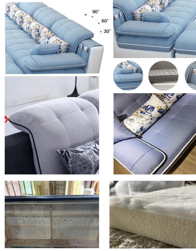 Latest Living Room Sofa Design Hongkong Modern Fabric Streamlined Sofa