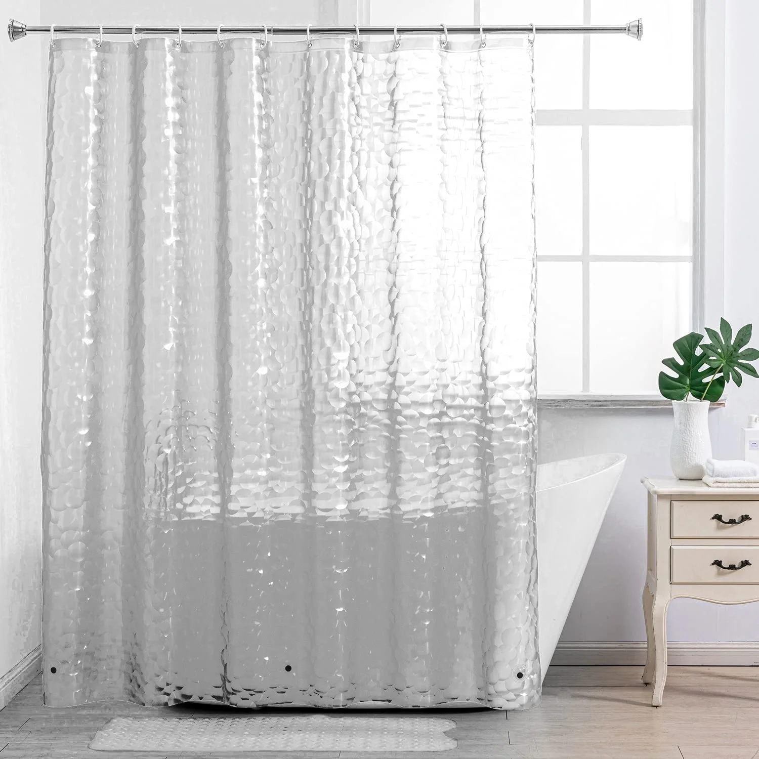 

3D Peva Shower Curtains 0.15mm 72 X 72 Inches Watercube Bathroom Transparent Peva Bath Shower Curtain Waterproof cheap price