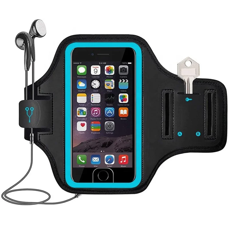 

running swimming Armband bag Waterproof Neoprene Cell case sport arm phone holder armband, Black/blue/pink