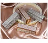 Moisturizing lipstick with gold silver and diamond velvet