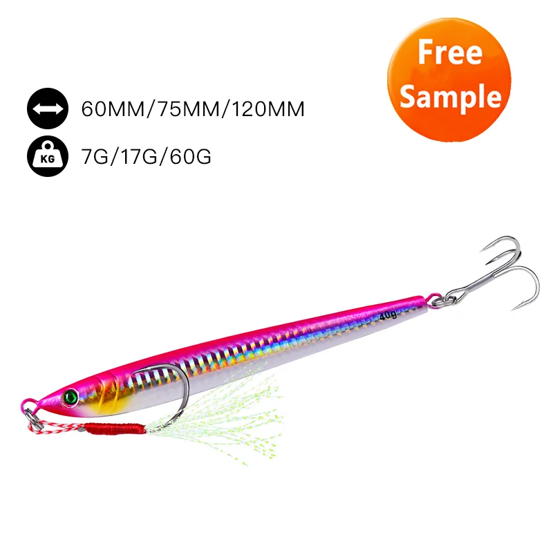 

Cheap Wholesale 60G Luminous Sea Lead Sequins Fishing Lures Metal Jigging, 5 colors