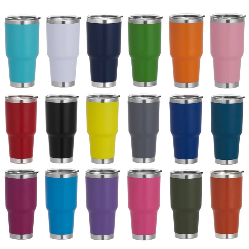 

New Pattern 30oz Car Bar Cup 304 Stainless Steel Vacuum Cup 900ml Travel Mugs Many Color