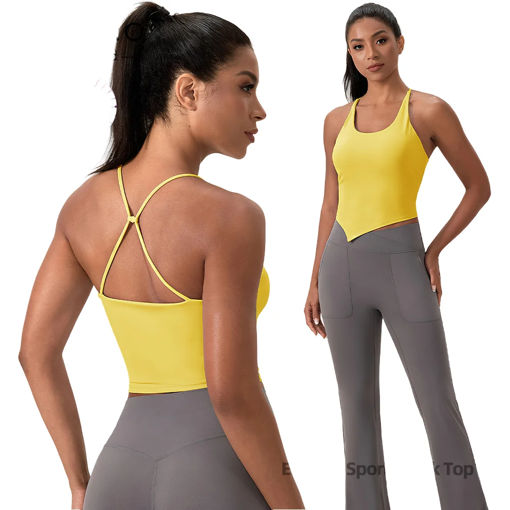 无袖Quick-Dry Spandex Nylon瑜伽Top