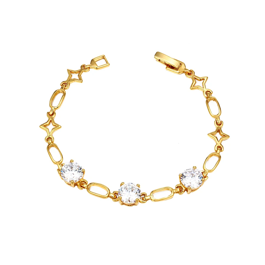 

77168 Xuping fashion wholesale gold jewelry synthetic zircons design women bracelet