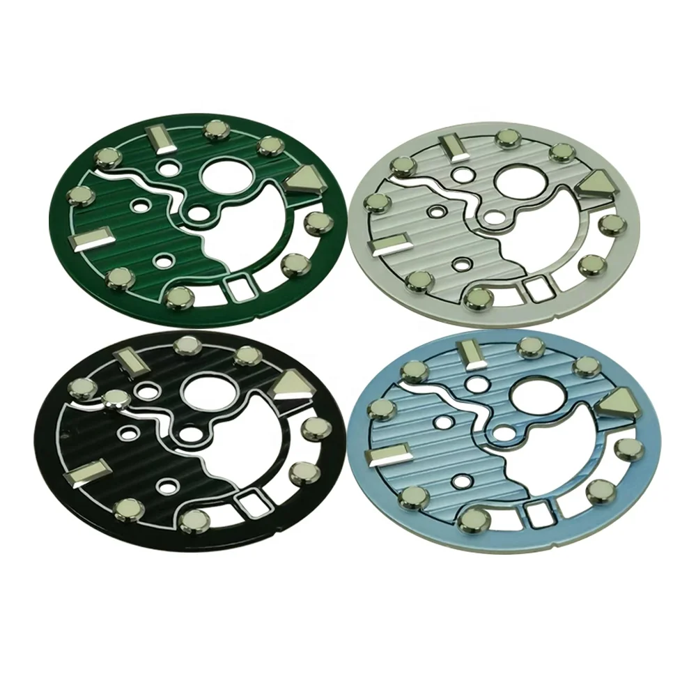 

Watch Accessories NH35 Dial Skeleton blue black 28.5MM C3 Green Luminous NH35 NH36 Movement for SKX007 SKX009 Watch