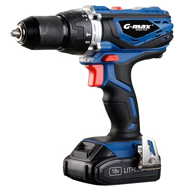 
HERZO power tools 18V Professional Li ion Cordless Drill With 10mm Keyless Chuck HCD18 