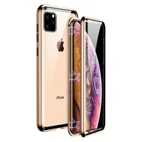 

OTAO Metal Magnetic Case For iPhone 11 Pro XS MAX XR X 8 7 6 6s Plus Double Sided 9H Tempered Glass Magnet Back Cover Fundas