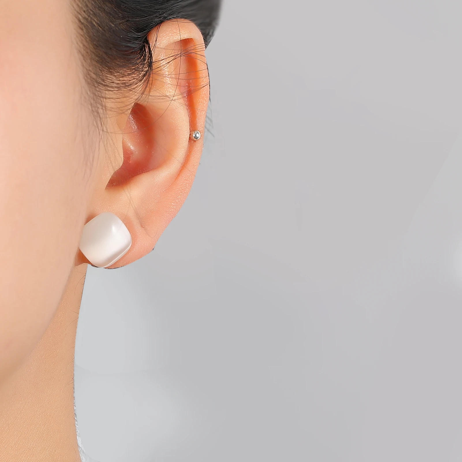 

QIANZUYIN Fashion Simple Jewelry Natural Stone Square Birthstone Opal Stud Earrings