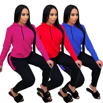 

B35344A 2021 Ready to ship winter fashion lady pure color sports clothes set