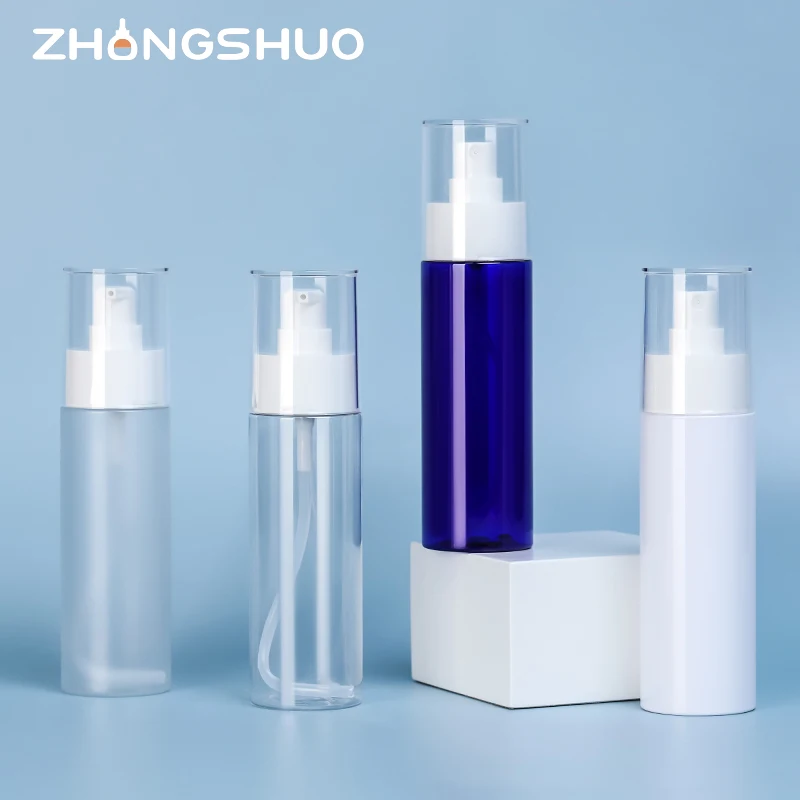 

Cosmetic 100ml detailing spray bottle empty plastic pump bottle PET 100ml amber plastic bottles with pump