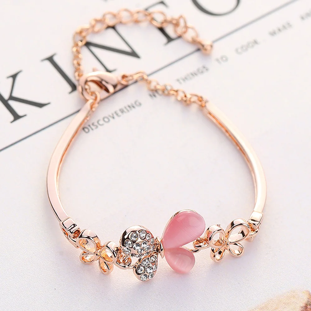 

women for butterfly insect shape charm new design 2020 brand simple bracelet fashion women gift, Rose gold