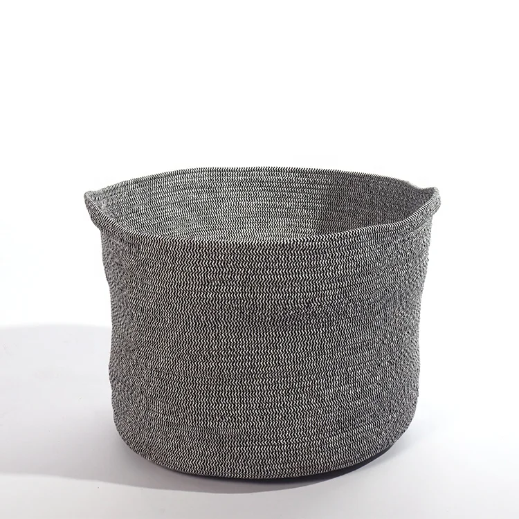 

2021 new arrival round Mini Rope woven storage bin durable home storage basket with low MOQ