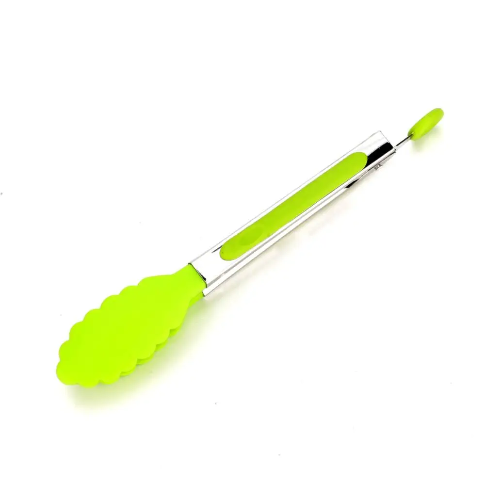 

Stainless Steel Silicone Kitchen Tongs Bbq Clip Salad Bread Cooking Food Serving Tongs Kitchen Tools, As photo