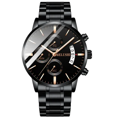2020 stainless steel luxury leather waterproof waterproof stainless steel quartz watch genuine leather  business wristwatches