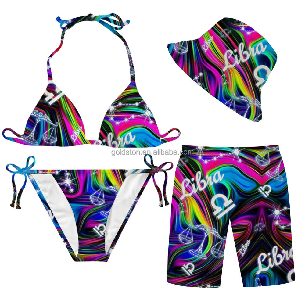 

2021 Women swimwear Custom 3 4 5 Piece Brown Swimsuit, Designer Swimsuits Famous Brands Leo Virgo Libra Luxury Swimwear 2021