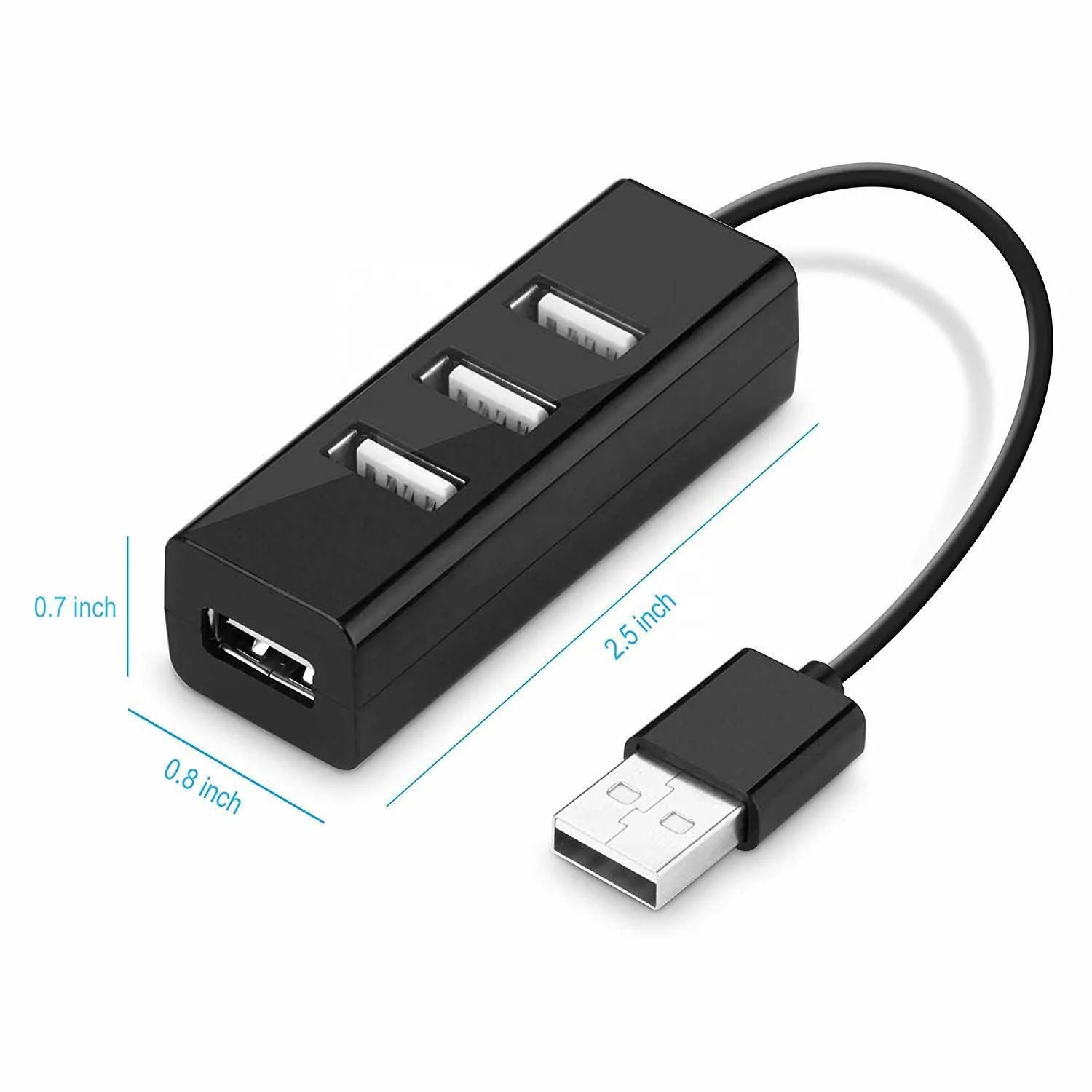 

USB2.0 stable transmission 1 in 4 out USB 2.0 Hub 4 Port USB Hub Splitter, Black / white