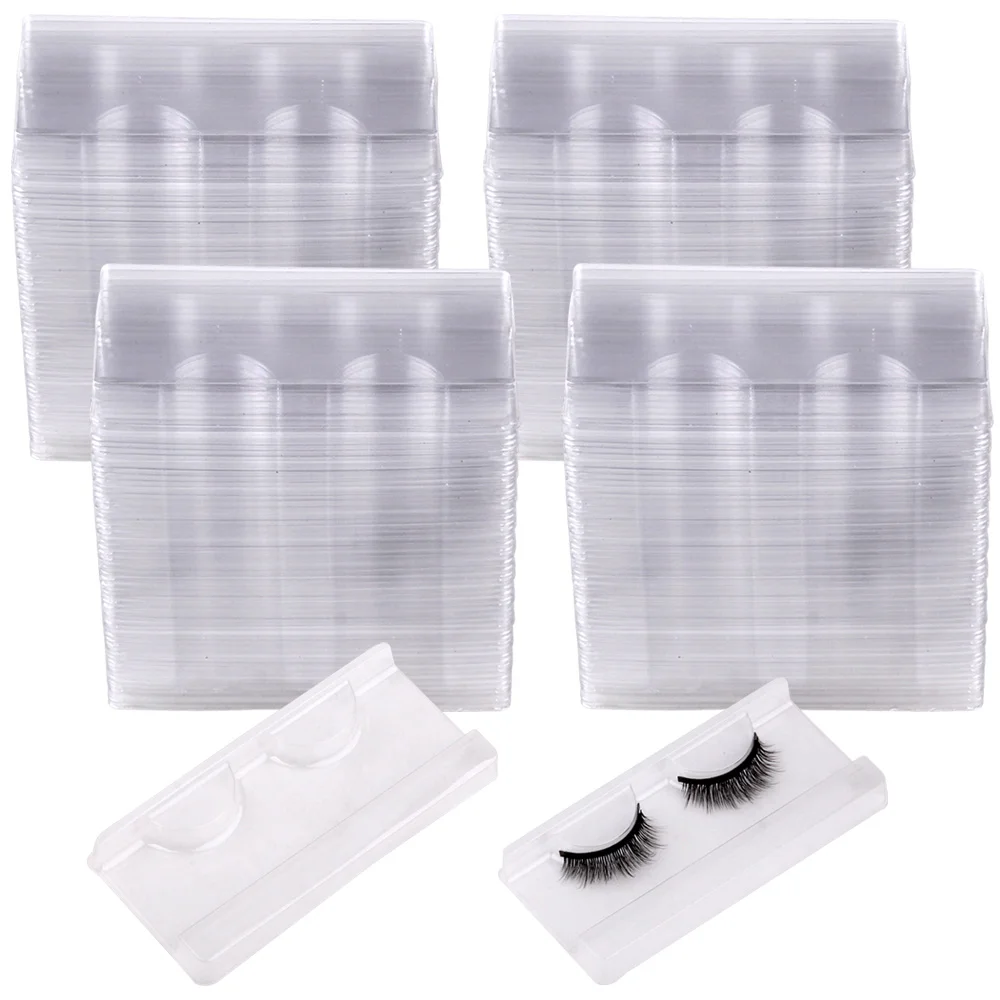 

Wholesale Clear Lash Trays Plastic Mink Transparent 8-25mm Empty Lashes Holder Eyelash Packaging Box Case Bulk