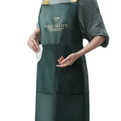 

Apron Household Waterproof And Oil-proof Overalls Women's Fashion Nordic Style Kitchen Cooking Waistcoats For Adults