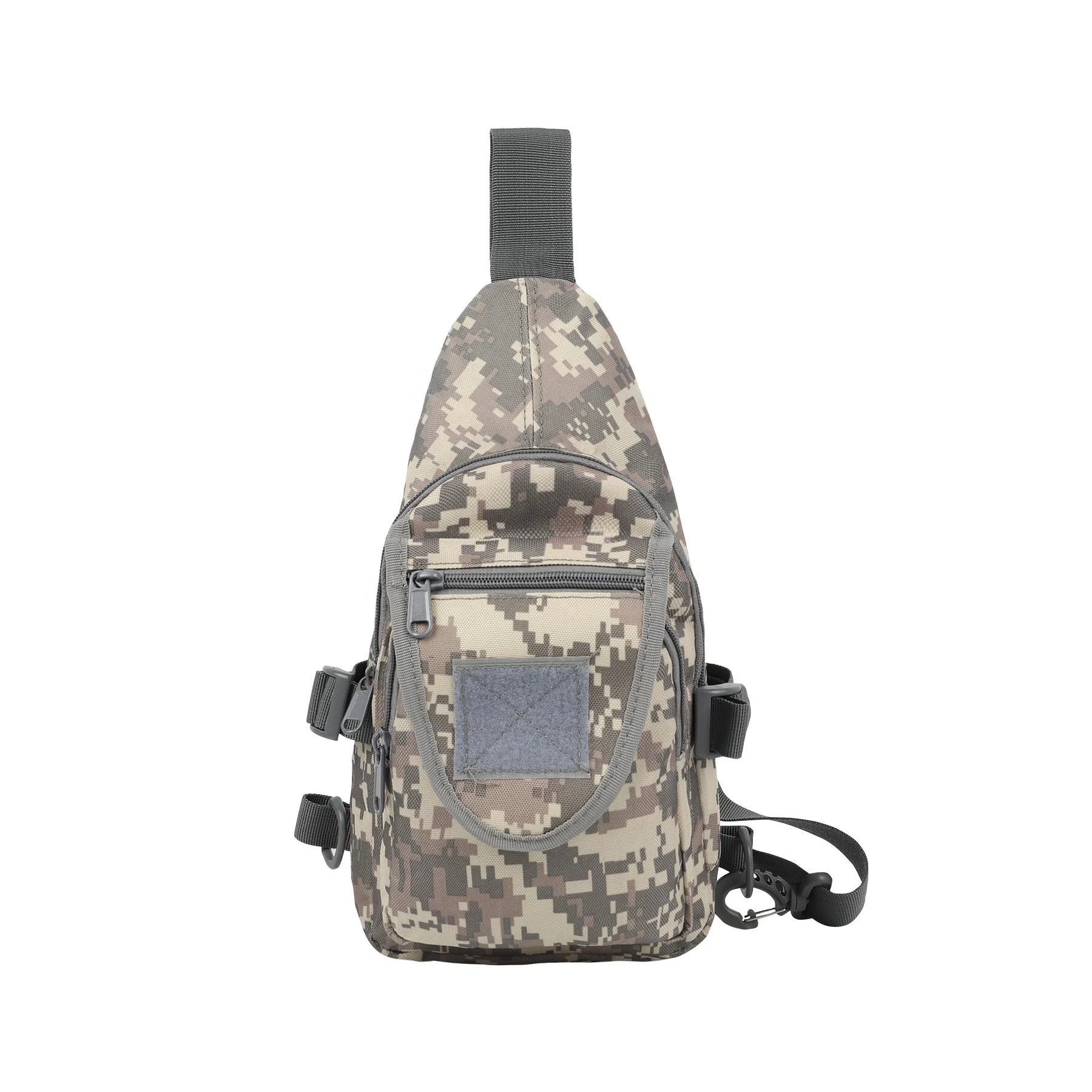 

Outdoor Hiking Adjustable Strap Cross Body Shoulder Sling Zipper Pockets Camouflage Sling Bag