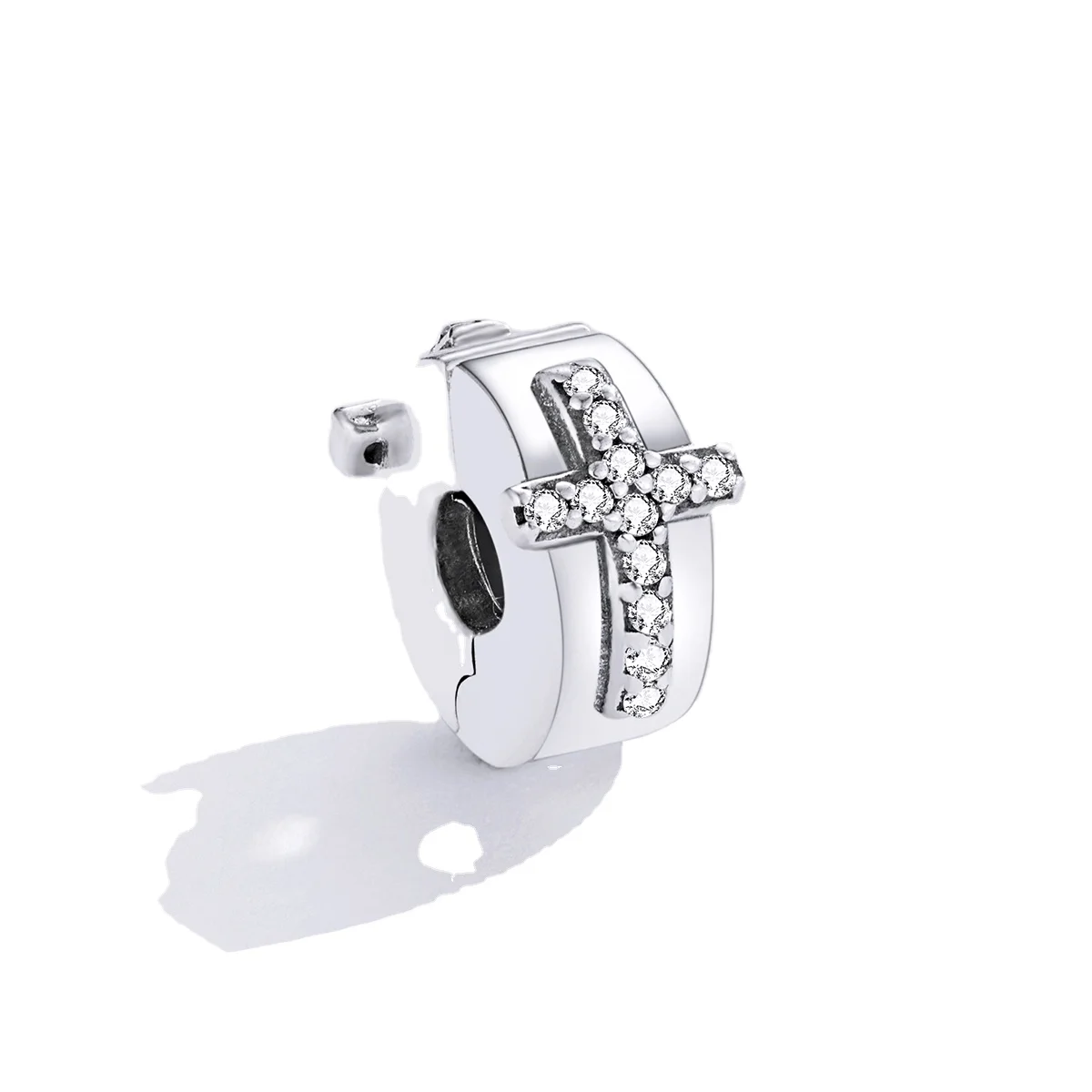 

SCC1497 Factory Supply 925 Sterling Silver Bible Cross Clip Jewlery Bracelets Making Charms