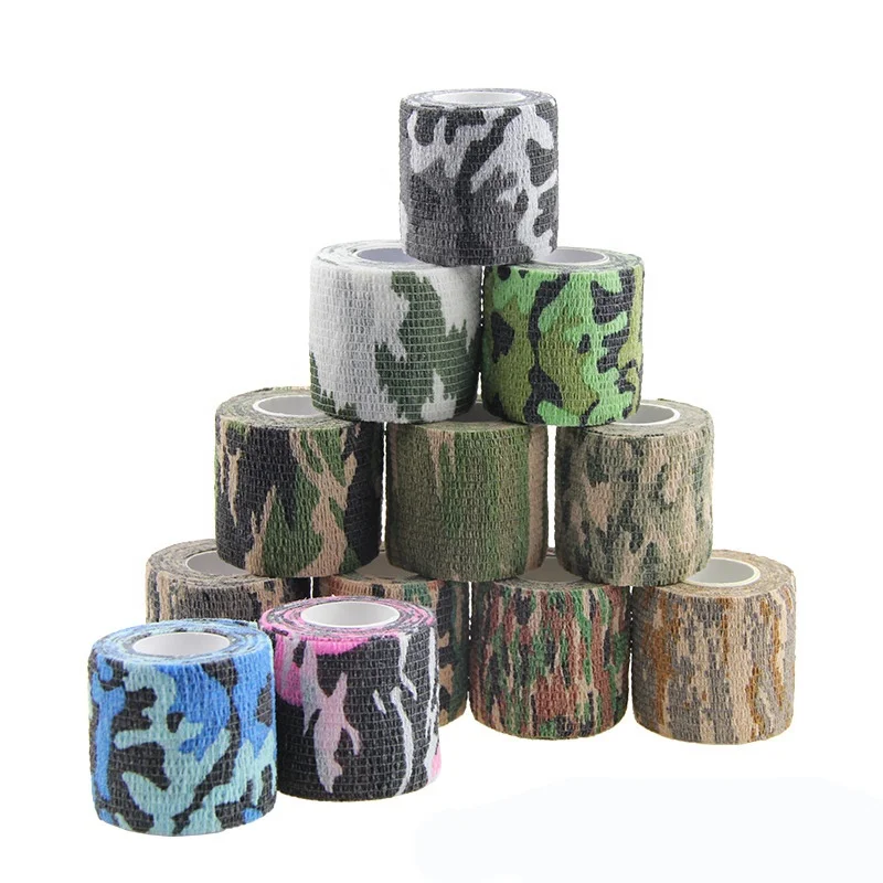 

Athletic Wholesale Reusable Premium Therapy Elastic Printed Camouflage Adhesive Rock Bandage Kinesiology K Sports Muscle Tape, 18 colors
