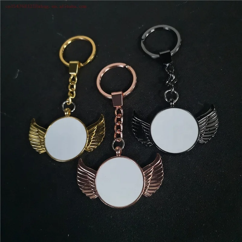 

sublimation blank wings photo keychains key ring hot transfer printing consumables gifts new style, Picture shows
