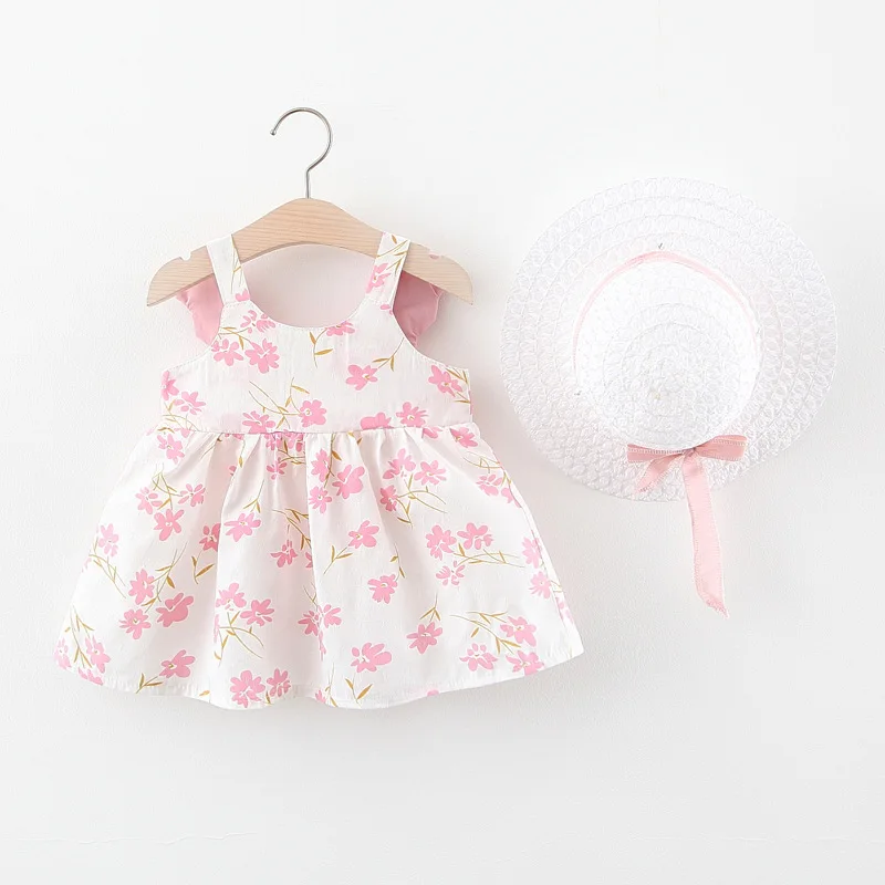 

Suwinner Baby Girl Tutu Dress Summer Sleeveless Backless Princess Birthday Party Dresses Flower Bow Sundress with Straw Hat Set