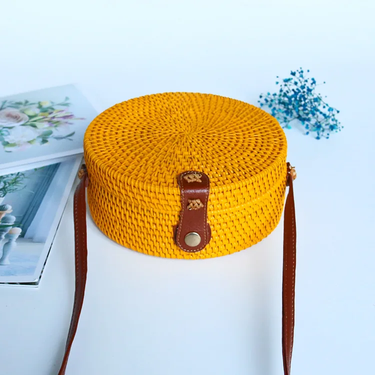 

Round Rattan Bali Bags for Women with different Pattern