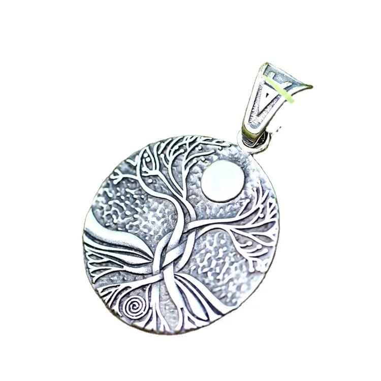 

SS8-622P Steel Soldier Round Punk Men Chains Necklace Jewelry Viking Sun Tree of Life Pendants