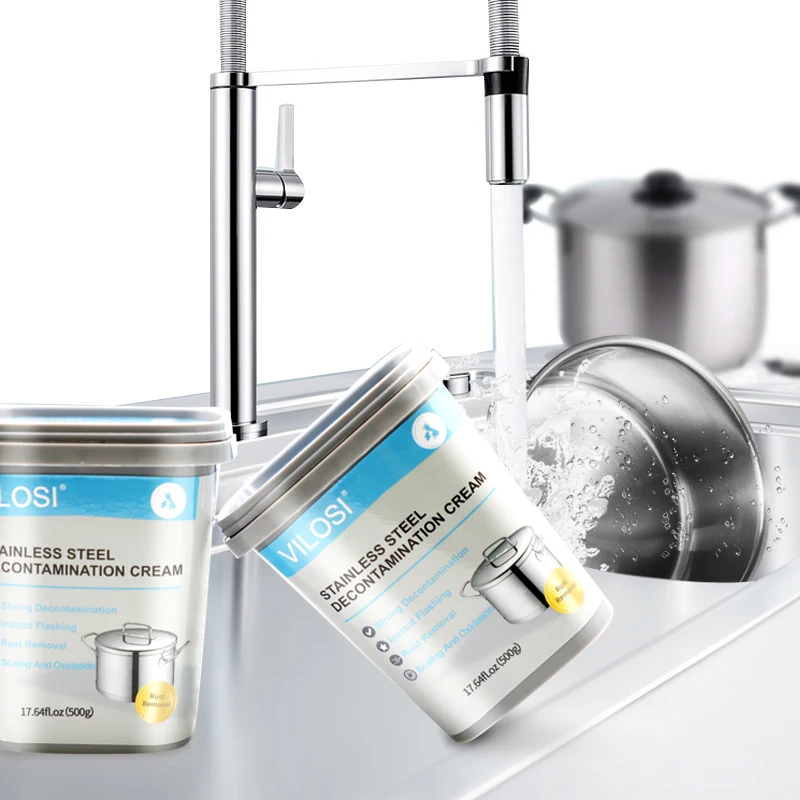 

stainless steel cleaning paste Cooking utensils cleaning cream, White