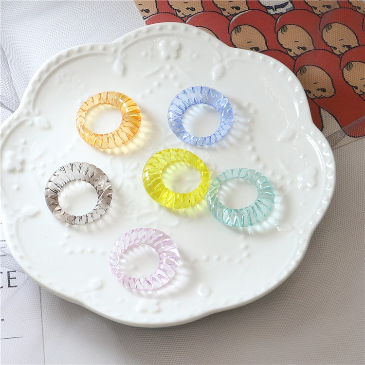 

BXY 2021 summer jewelry korean girl design custom geometric acrylic chunky resin colourful clear rings for women