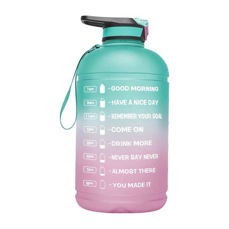 

Eco friendly Tritan Large Water Bottle with Motivational Time Marker Removable Strainer Fast Flow BPA Free water bottle, Customized color