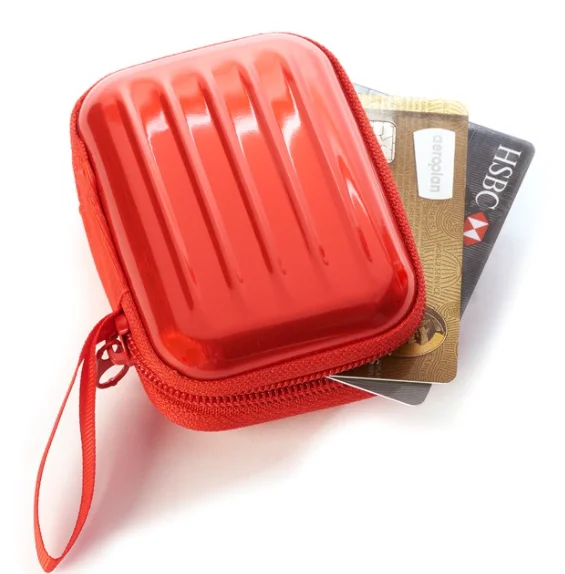 

Tinplate RFID zippered Case Round Corner Earphone Key Credit Card Organizer, Customized color