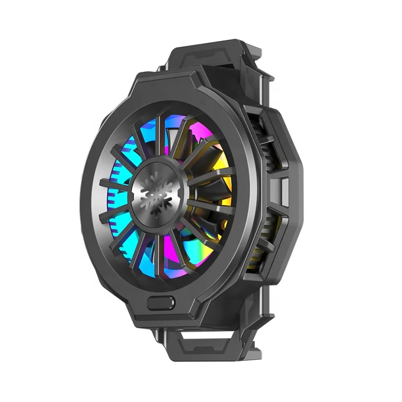 

Semiconductor Mobile Cooler RGB Mobile Cooler fan mobile phone mobile powerful cooling mobile phone for Gaming And Live Streamin, Black white