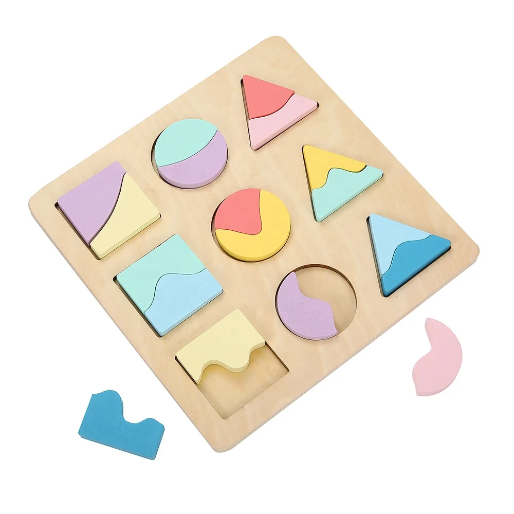 

3d montessori macaron color wooden jigsaw puzzles for toddlers toys gifts