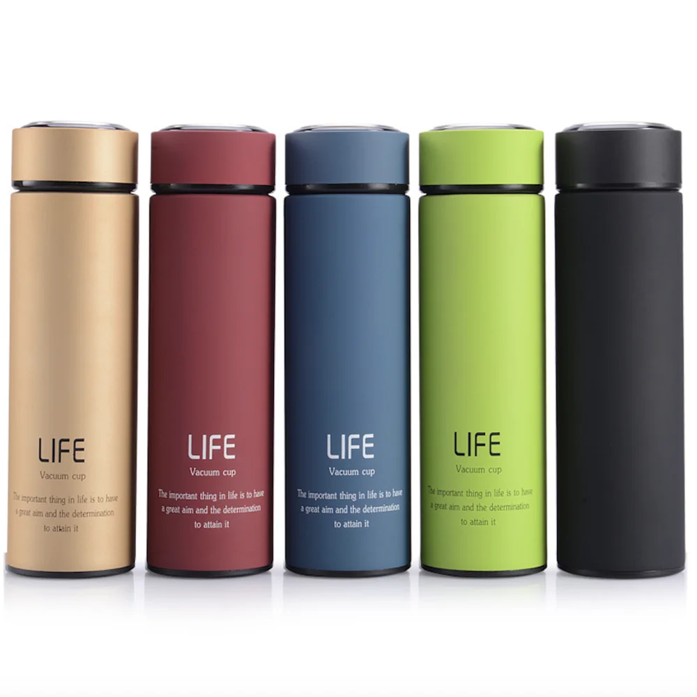 

Office Business Home Thermos Tea Vacuum Flask 304 Stainless Steel Life Thermal Cup Thermos Water Bottle With Filter, Black/green/red/blue/gold/white