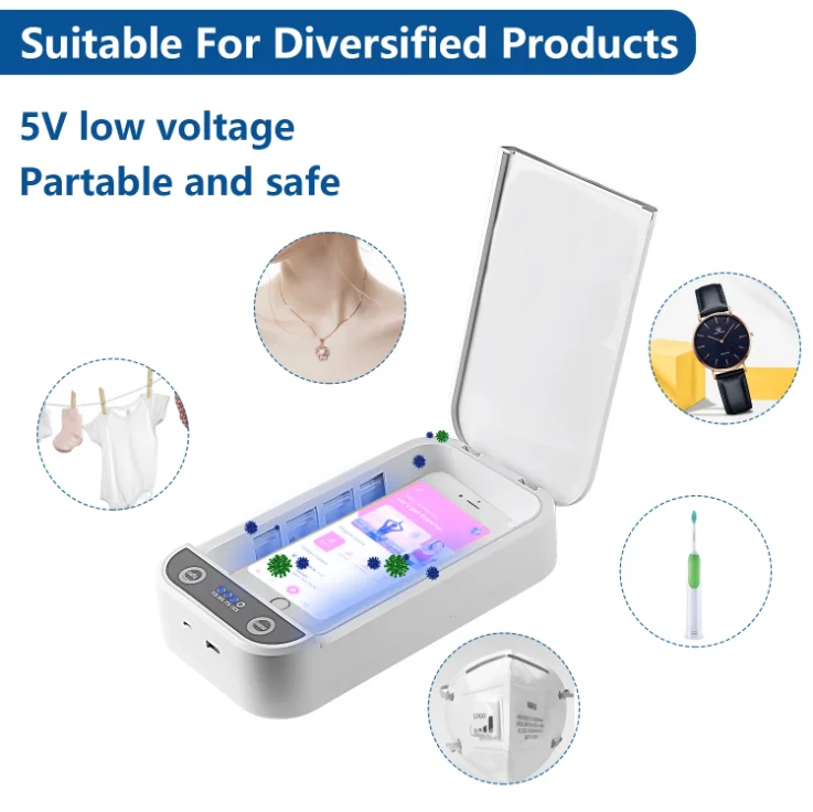 99% face mask mobile phone portable disinfection light uv sanitizer sterilizer box with wireless charger - ANKUX.COM