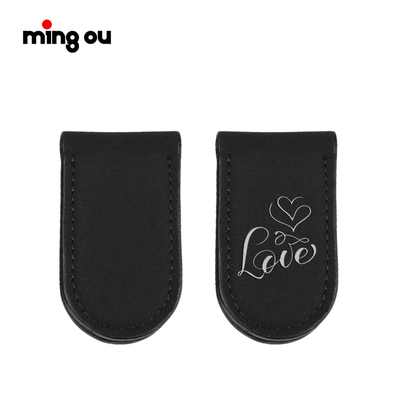 

Money Holder Magnet Wallet Men Gifts Foldable Laser blank Leather Money Clip