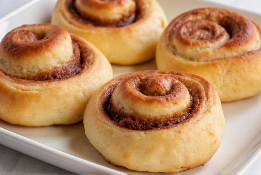 Homemade Hawaiian bread cinnamon rolls with gooey icing on a baking sheet