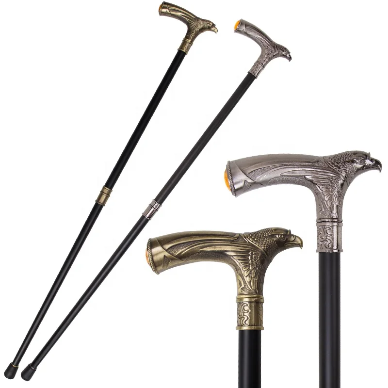 Fashion Scepter Man Party Decorative Walking Cane Men Luxury Walking Stick Elegant Cylindrical Tail Eagle Head Handle Wand
