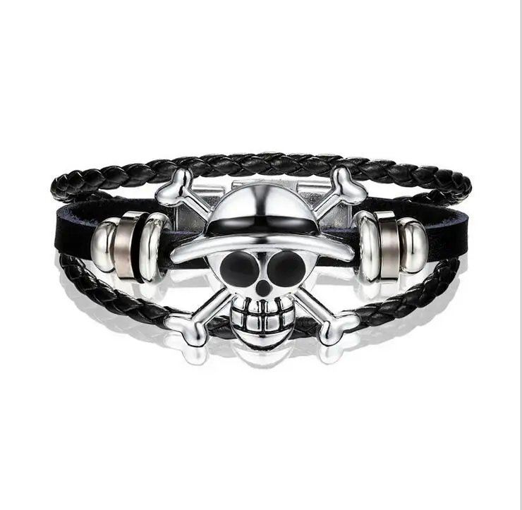 

hot sale Punk Skull bracelet Atmospheric Pirate King Ghost head bracelet jewelry, Pictures color