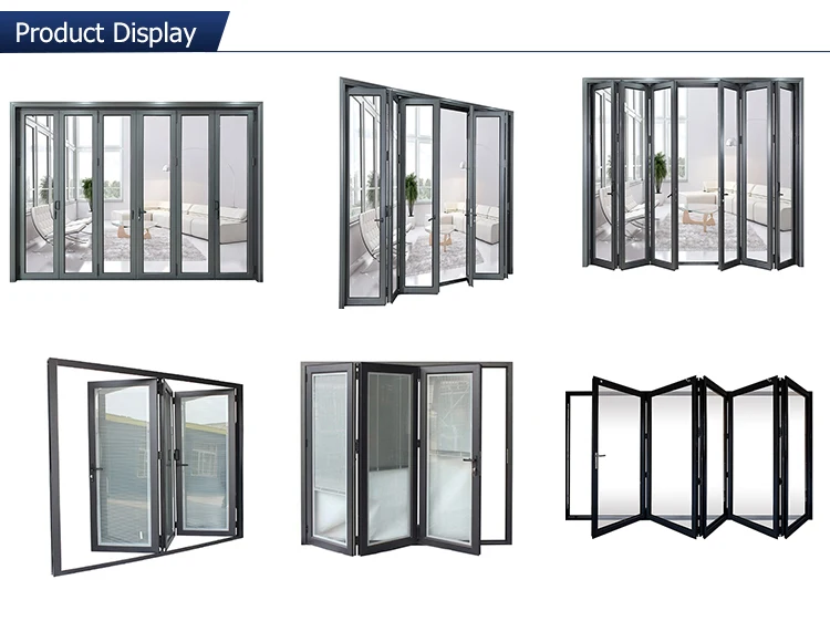 KLUK Aluminium Bifold Doors Laminated Glass Wood Grain For Patio