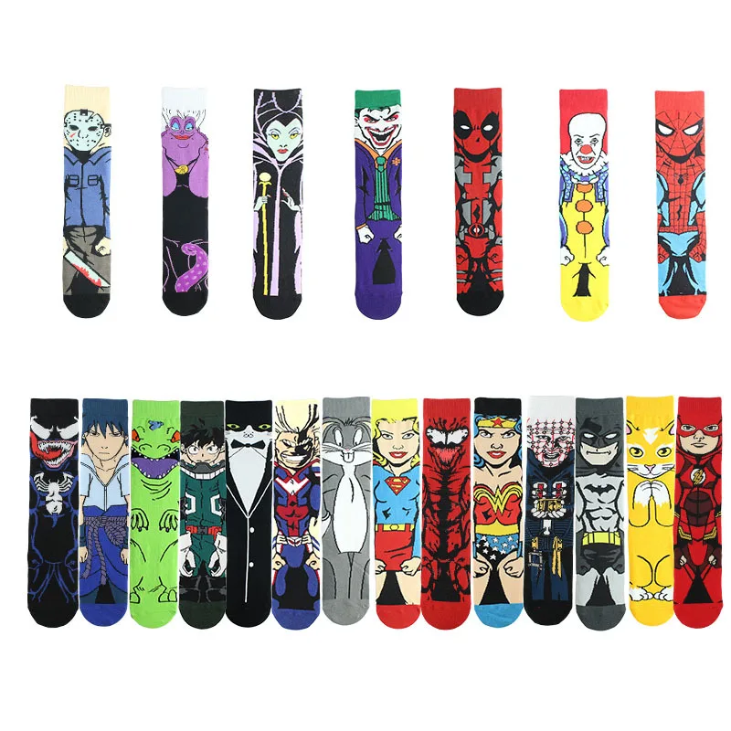 

Autumn and winter Superhero Cartoon Funny cotton Socks for men and women