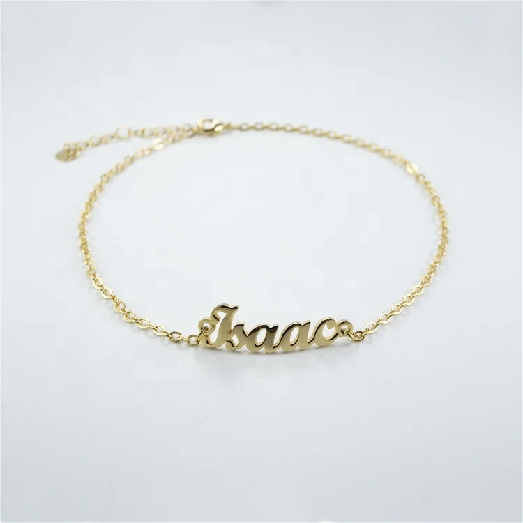 

Wholesales Personalized Brass Gold Plate Anklet Copper Customize Chain,Name Ankletes Women Gold Anklets Foot Jewelry