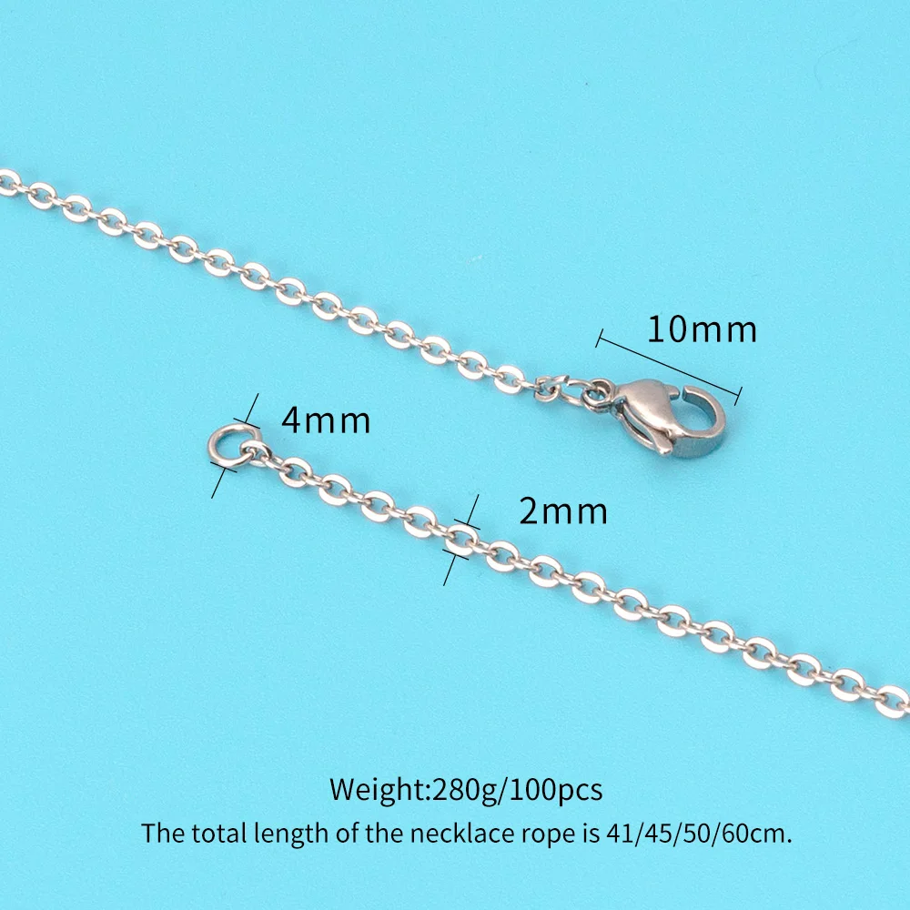 Stainless Steel Jewelry Silver Necklace Chain For Men Women Cuban Link Stainless Steel Gold