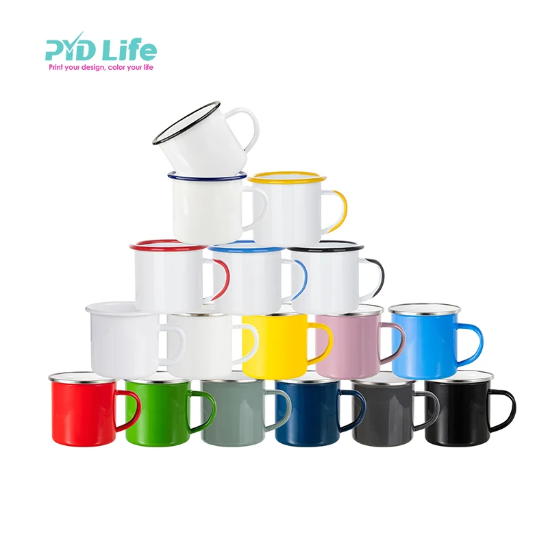 

PYD Life Hot Sale Custom Logo Colors Sublimation Blanks Coffee Mug Holiday Bulk Vintage Enamel Mugs