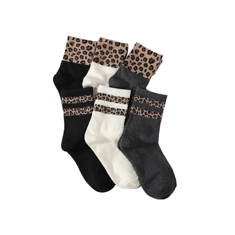 

New arrivals fashion leopard print design ladies boat socks wholesale customization