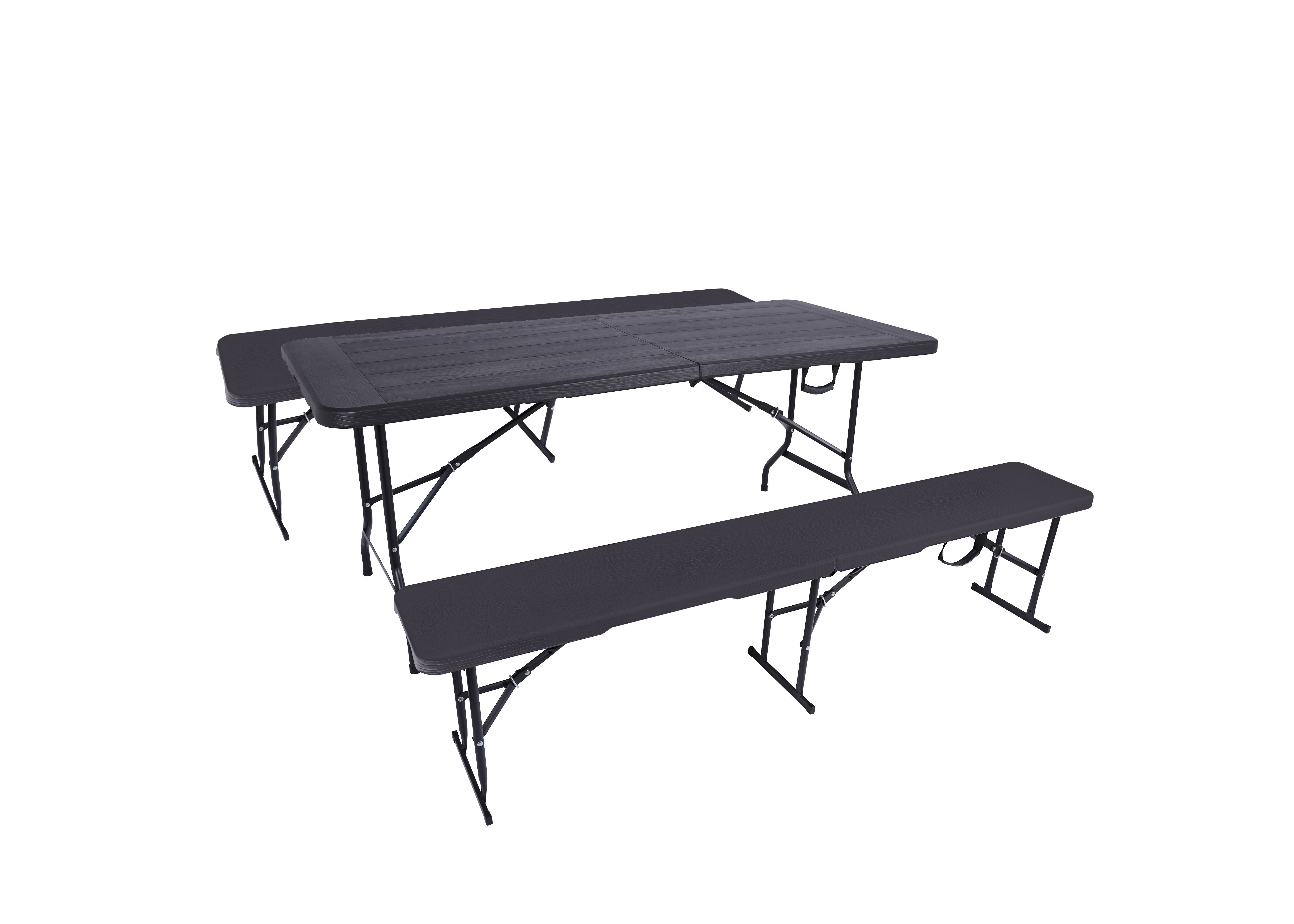 6ft花园户外长凳,可折叠木纹塑料折叠凳,hdpe塑料折叠凳